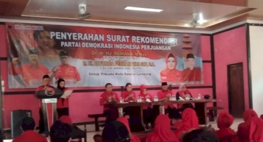 PDIP Resmi Usung Reihana dan Aryodhia Febriansyah sebagai Pasangan Calon Wali Kota Bandar Lampung di Pilkada 2024