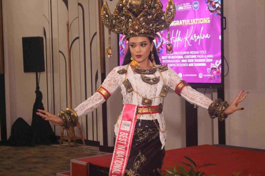 Tampilkan Keanggunan Budaya Lampung di Panggung Internasional,  Hilda Karolina Raih Penghargaan Best National Costume di Miss Teen Tourism 2024