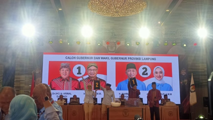 Resmi Menerima Nomor Urut untuk Pilgub 2024, Arinal Dujunaidi-Sutono 01 dan Rahmat Mirzani Djausal-Jihan Nurlela 02