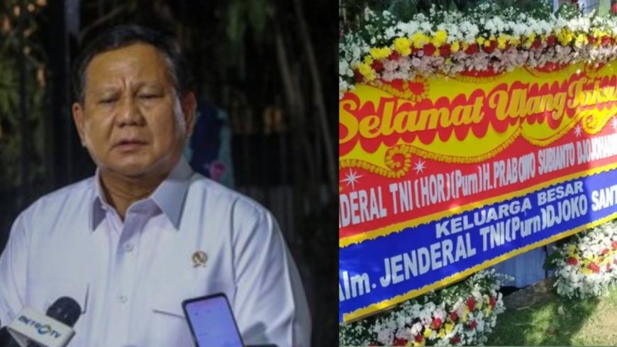 Presiden Terpilih Prabowo Subianto Rayakan Ulang Tahun ke-73, Deretan Karangan Bunga Ramaikan Hambalang