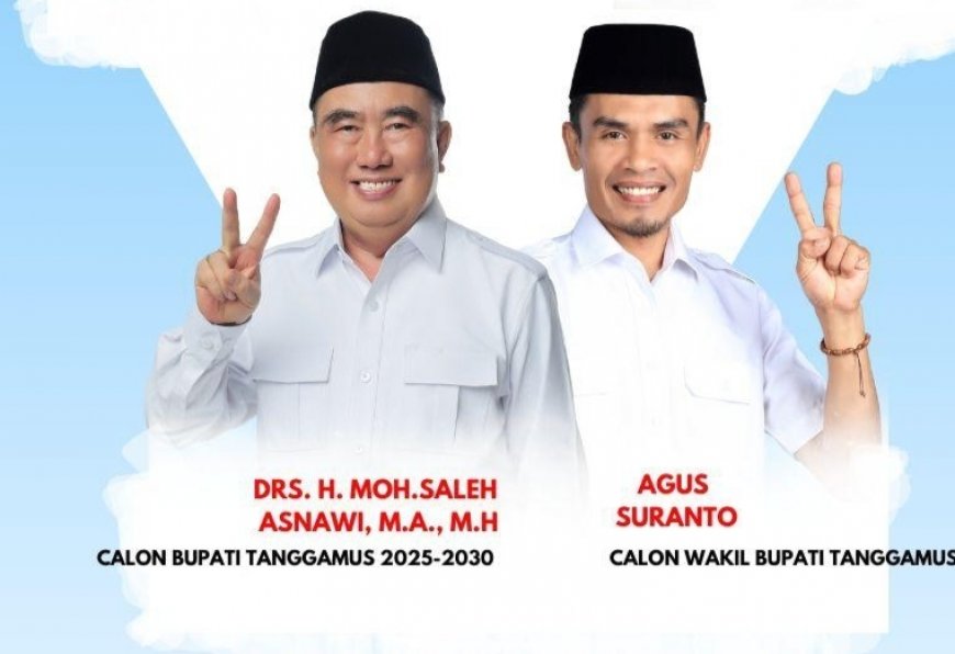 Survei Terbaru: M. Saleh Asnawi dan Agus Suranto Unggul dengan 59,80% di Tanggamus