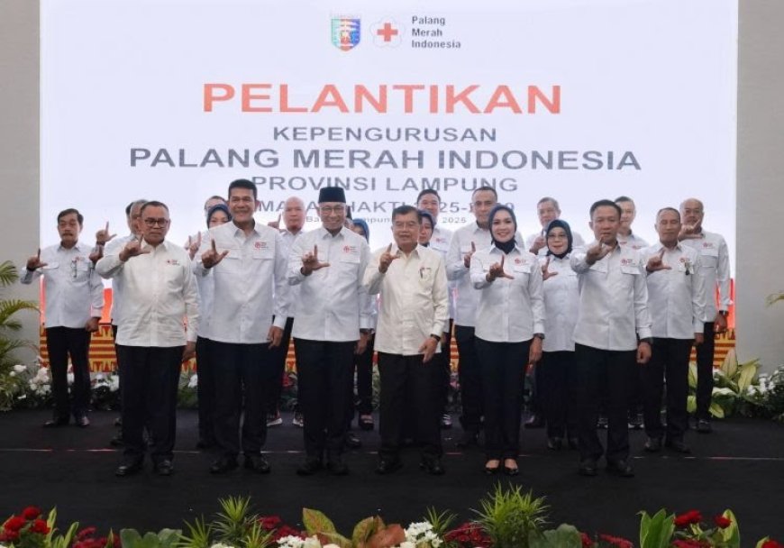 Jusuf Kalla Lantik Pengurus PMI Lampung 2025-2030 di Mahan Agung