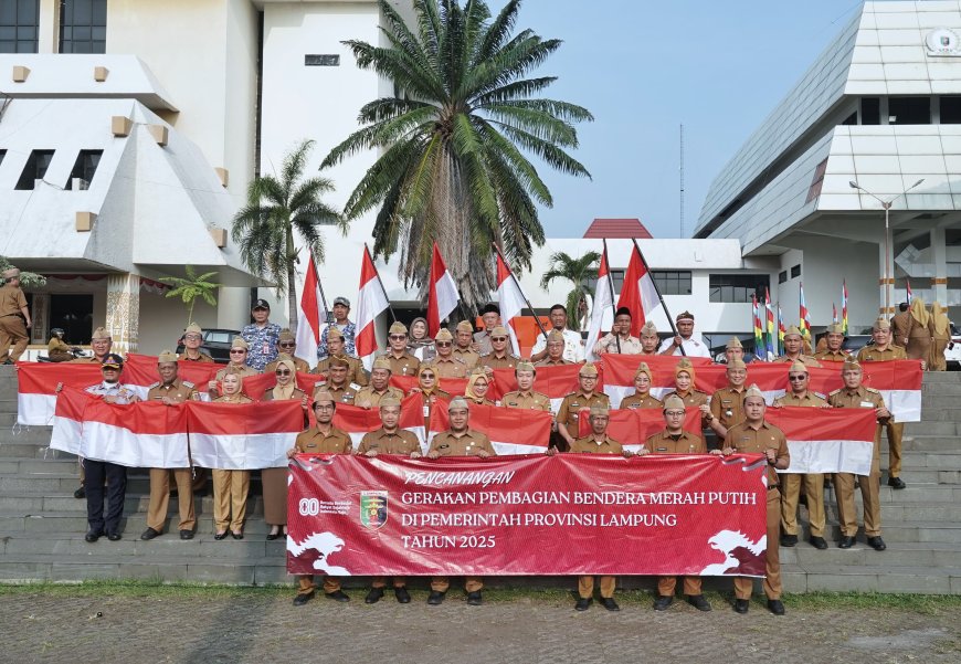 Pemprov Lampung Ajak ASN dan Warga Kibarkan Bendera Hingga Akhir Agustus