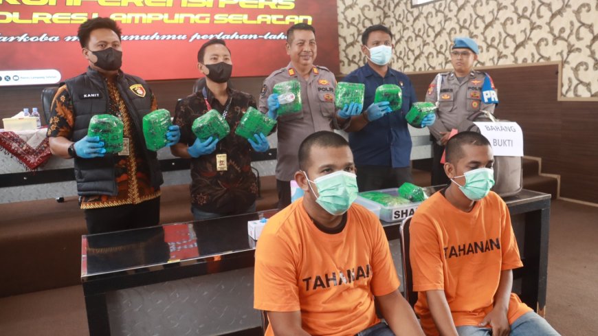 Polres Lampung Selatan Amankan 11,8 Kg Sabu, Dua Kurir Asal Aceh Dibekuk di Bakauheni
